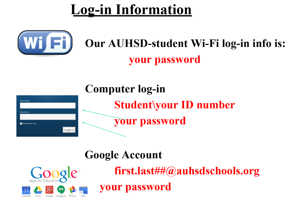 Student Login Information